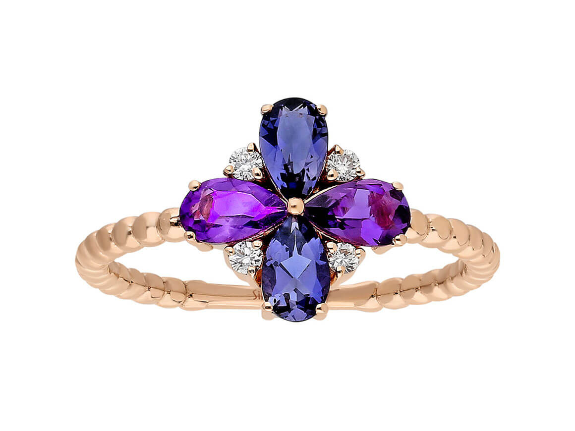 Diamant Lotus Ring - handgefertigter Diamantschmuck aus Feingold | Sirius Diamant