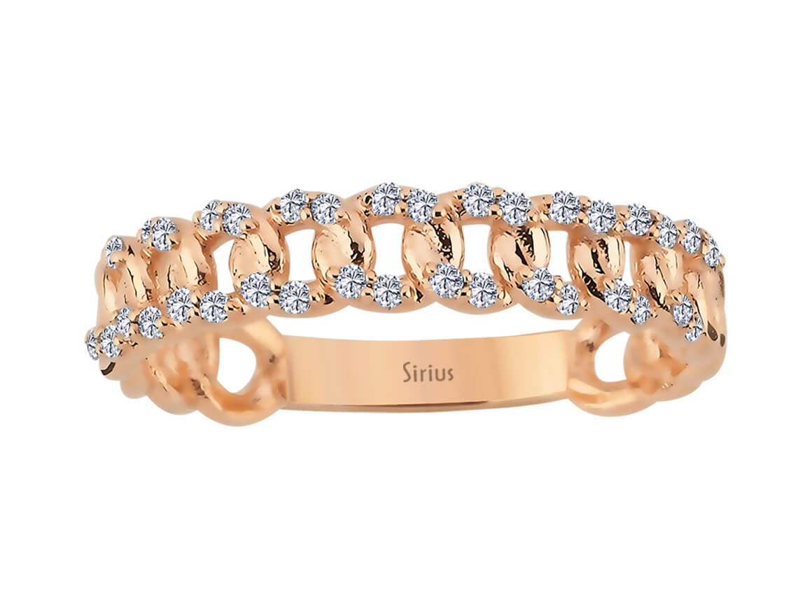 Diamant Kette Alianz Ring in Roségold - handgefertigter Diamantschmuck aus Feingold | Sirius Diamant