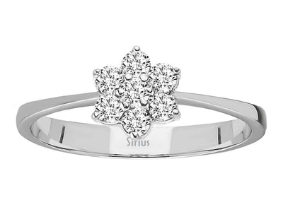 Diamond daisy jewelry set in 8 K white gold