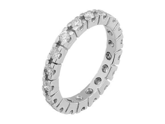G / SI Farbe 1,40 Karat Rundum Allianz in 585er 14 Karat Weißgold - handgefertigter Diamantschmuck aus Feingold | Sirius Diamant