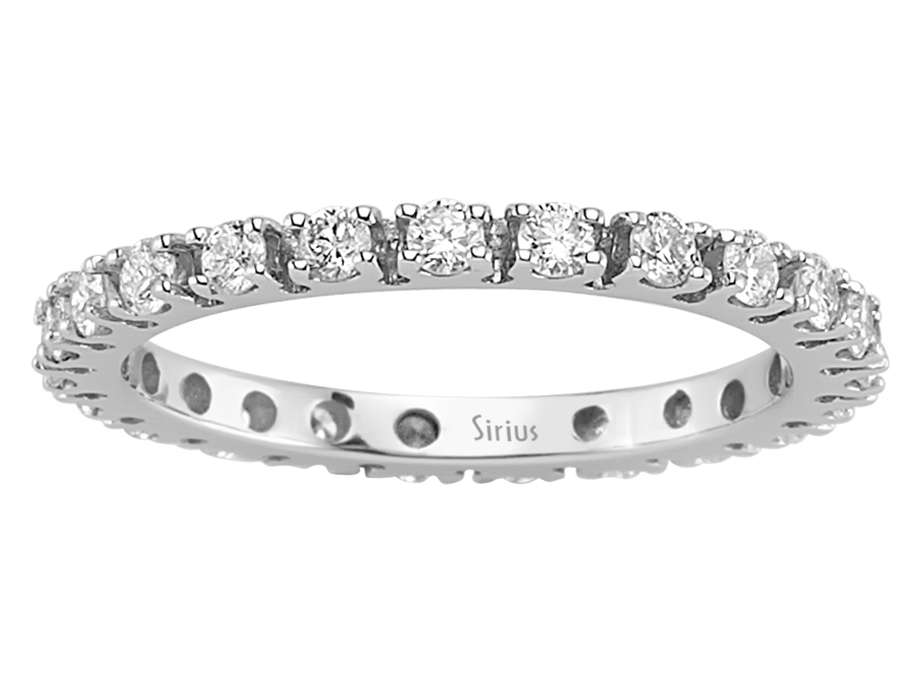 0,81 Karat Diamant Rundum Allianz in 585er 14 Karat Weißgold - handgefertigter Diamantschmuck aus Feingold | Sirius Diamant