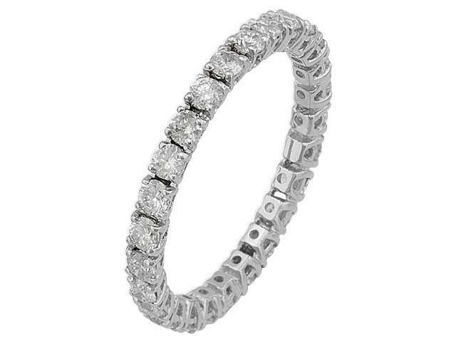 G / SI color 1.06 carat diamond wraparound alliance in 14 carat white gold
