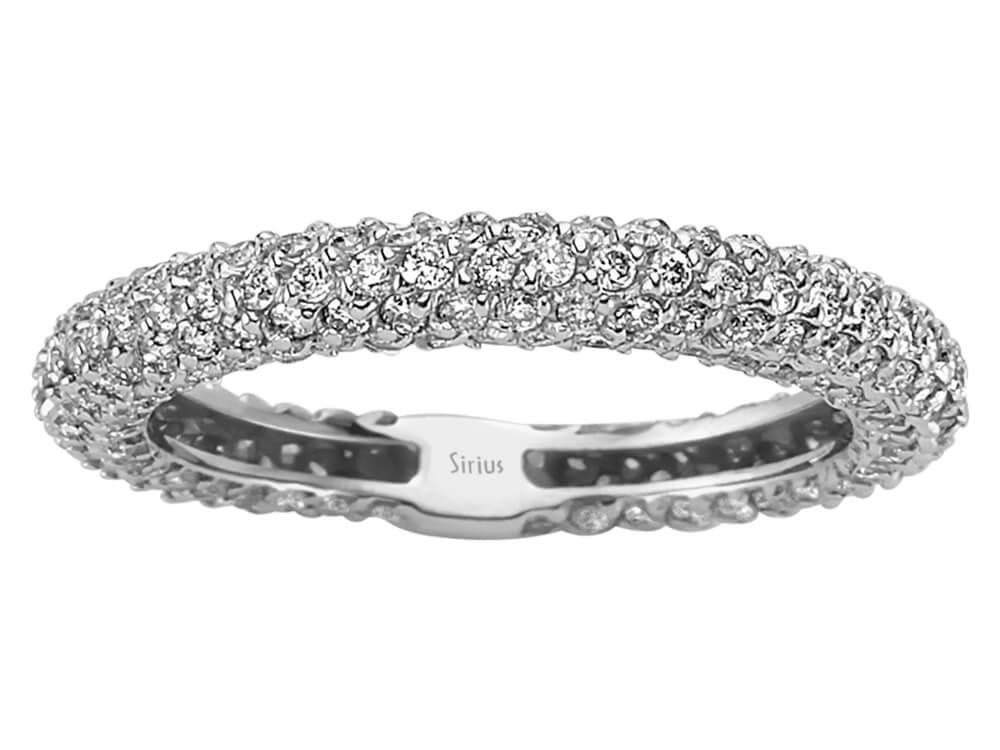 1,47 Karat Diamant Rundum Allianz in 585er 14 Karat Weißgold – handgefertigter Diamantschmuck aus Feingold | Sirius Diamant