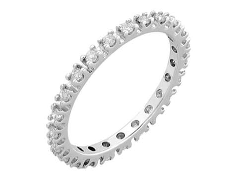 G color 0.38 carat diamond all-around alliance, memory ring in 585 14 carat white gold
