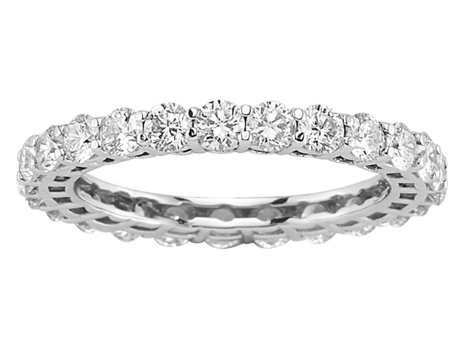 1,82 Gesamtkarat Diamant rundum Allianz in 585er 14 Karat Weißgold - handgefertigter Diamantschmuck aus Feingold | Sirius Diamant