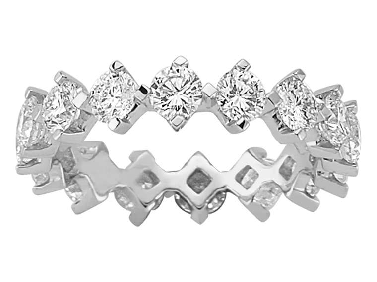 1,96 Carat Diamant rundum Allianz in 14 K Weißgold - handgefertigter Diamantschmuck aus Feingold | Sirius Diamant
