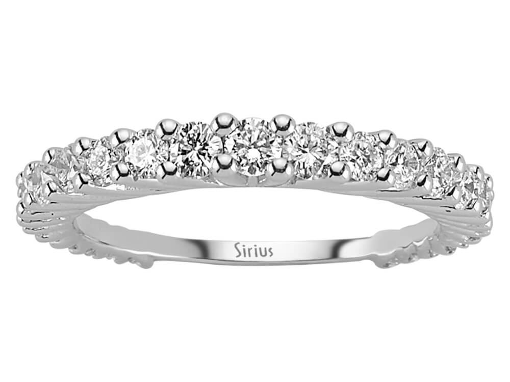 1,06 Karat Diamant rundum Allianz in 585er 14 K Weißgold – handgefertigter Diamantschmuck aus Feingold | Sirius Diamant