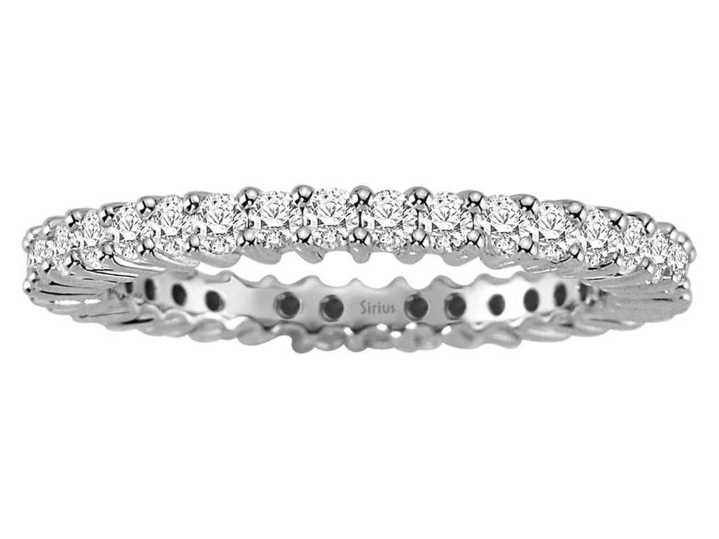 0,97 Karat Diamant rundum Allianz in 750er 18 K Weißgold - handgefertigter Diamantschmuck aus Feingold | Sirius Diamant