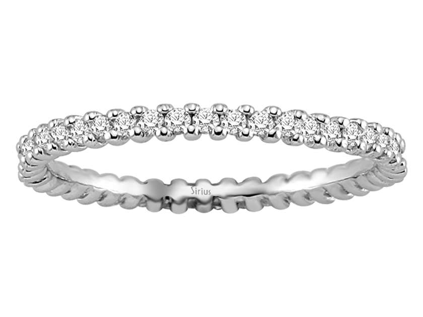 0,50 Karat Diamant rundum Allianz in 585er 14 K Weißgold - handgefertigter Diamantschmuck aus Feingold | Sirius Diamant