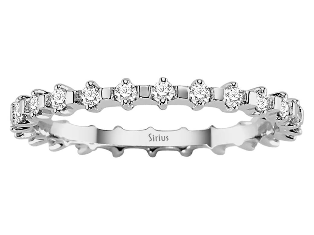 0,40 Karat Diamant rundum Allianz in 585er 14 Karat Weißgold - handgefertigter Diamantschmuck aus Feingold | Sirius Diamant