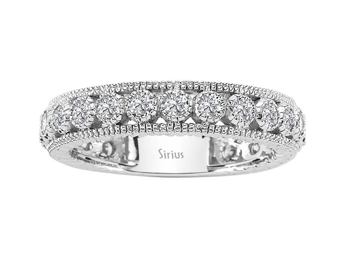 0,85 Karat Diamant Rundum Allianz - handgefertigter Diamantschmuck aus Feingold | Sirius Diamant