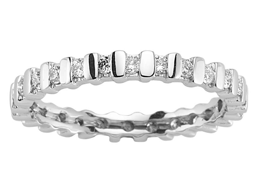 0,45 Karat rundum Diamant Allianz Ring 585er 14K Weissgold - handgefertigter Diamantschmuck aus Feingold | Sirius Diamant