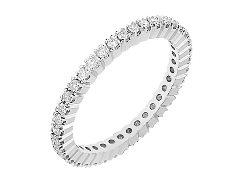 0,46 Karat rundum Brillant Diamant Allianz Ring 585er 14K Weißgold - handgefertigter Diamantschmuck aus Feingold | Sirius Diamant