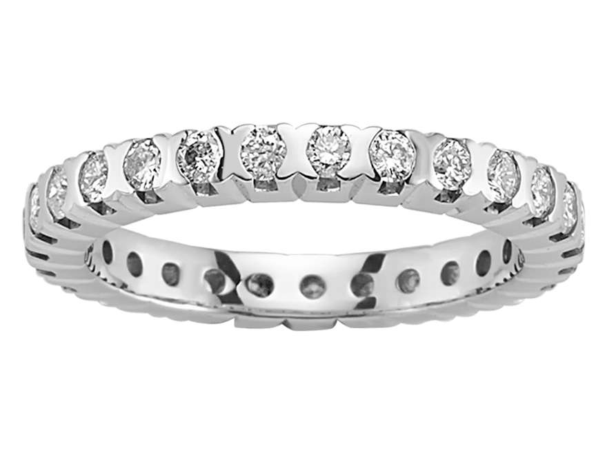 0.94 carat all around diamond ring 585 14K white gold