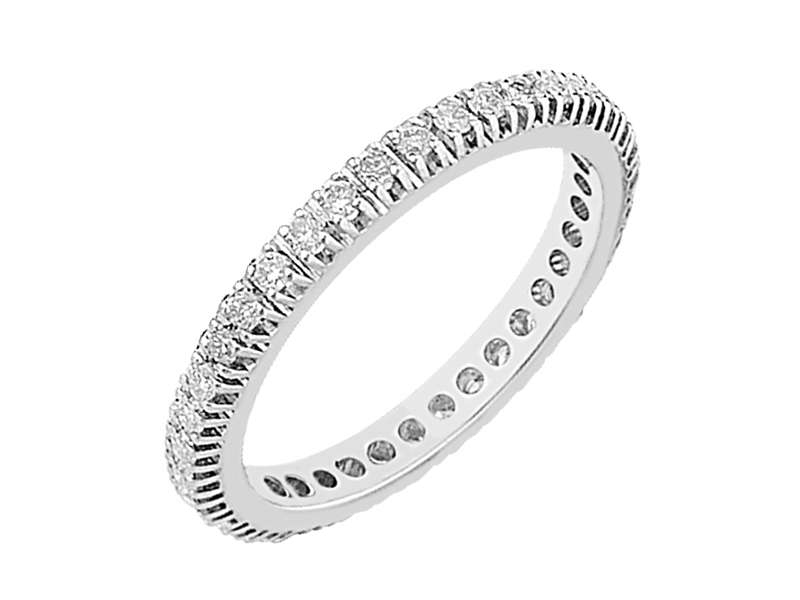 0,46 Karat Diamant rundum Allianz Ring 585er 14K Weißgold - handgefertigter Diamantschmuck aus Feingold | Sirius Diamant