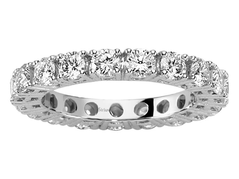 2,19 Karat Diamant rundum Diamanten Allianz - handgefertigter Diamantschmuck aus Feingold | Sirius Diamant