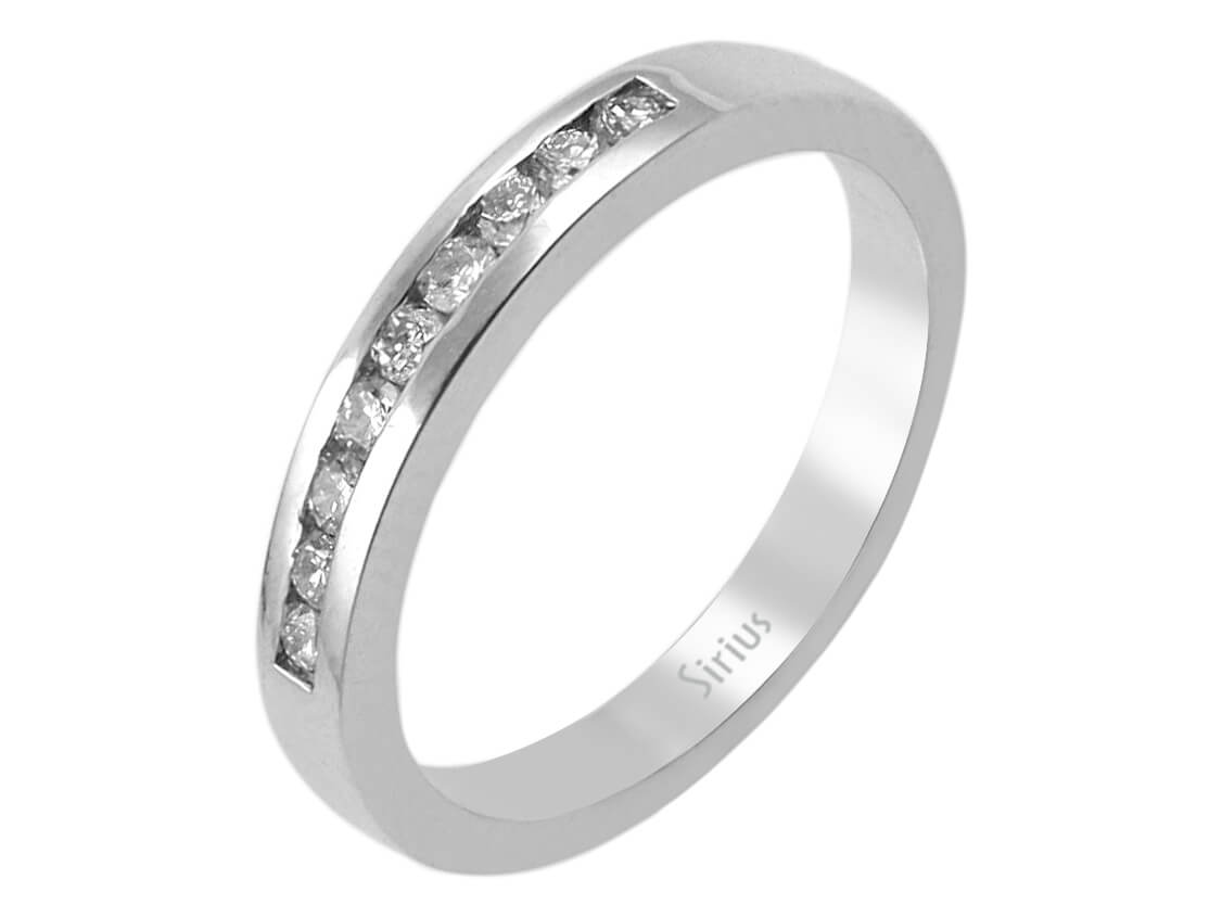 0,23 Karat Diamant halbrund Allianz - handgefertigter Diamantschmuck aus Feingold | Sirius Diamant