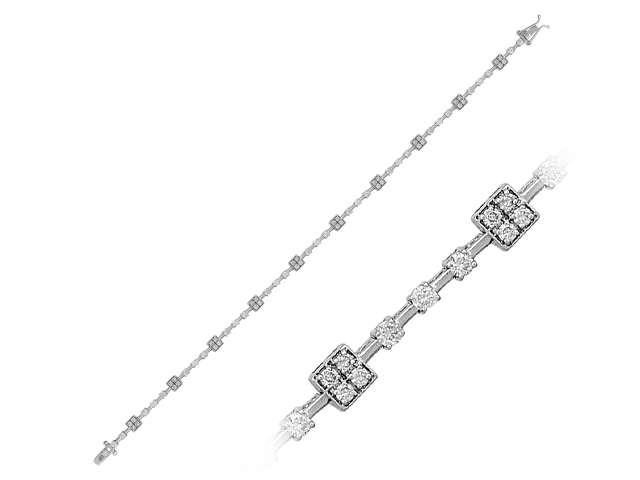 1,50 Gesamtkarat Diamant Armband in 585er 14 Karat Weißgold - handgefertigter Diamantschmuck aus Feingold | Sirius Diamant