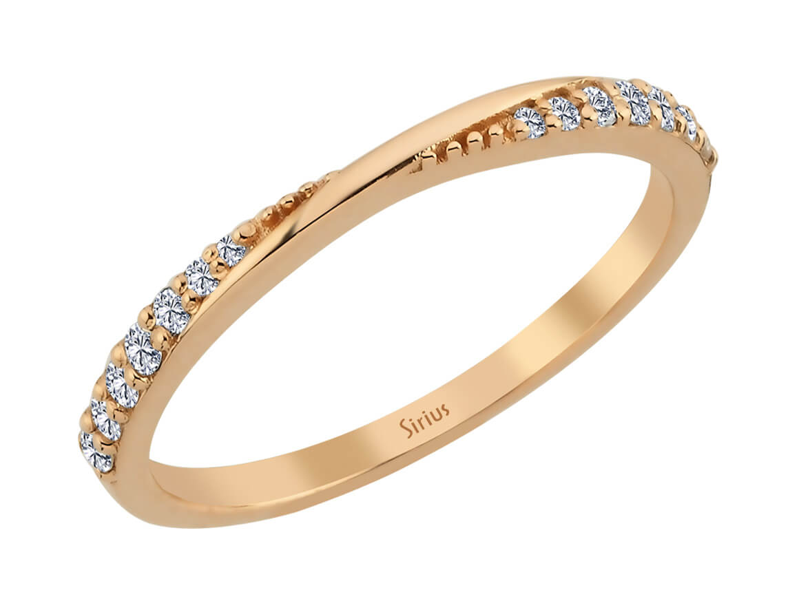 Twist Modern Engagement Ring with Diamonds