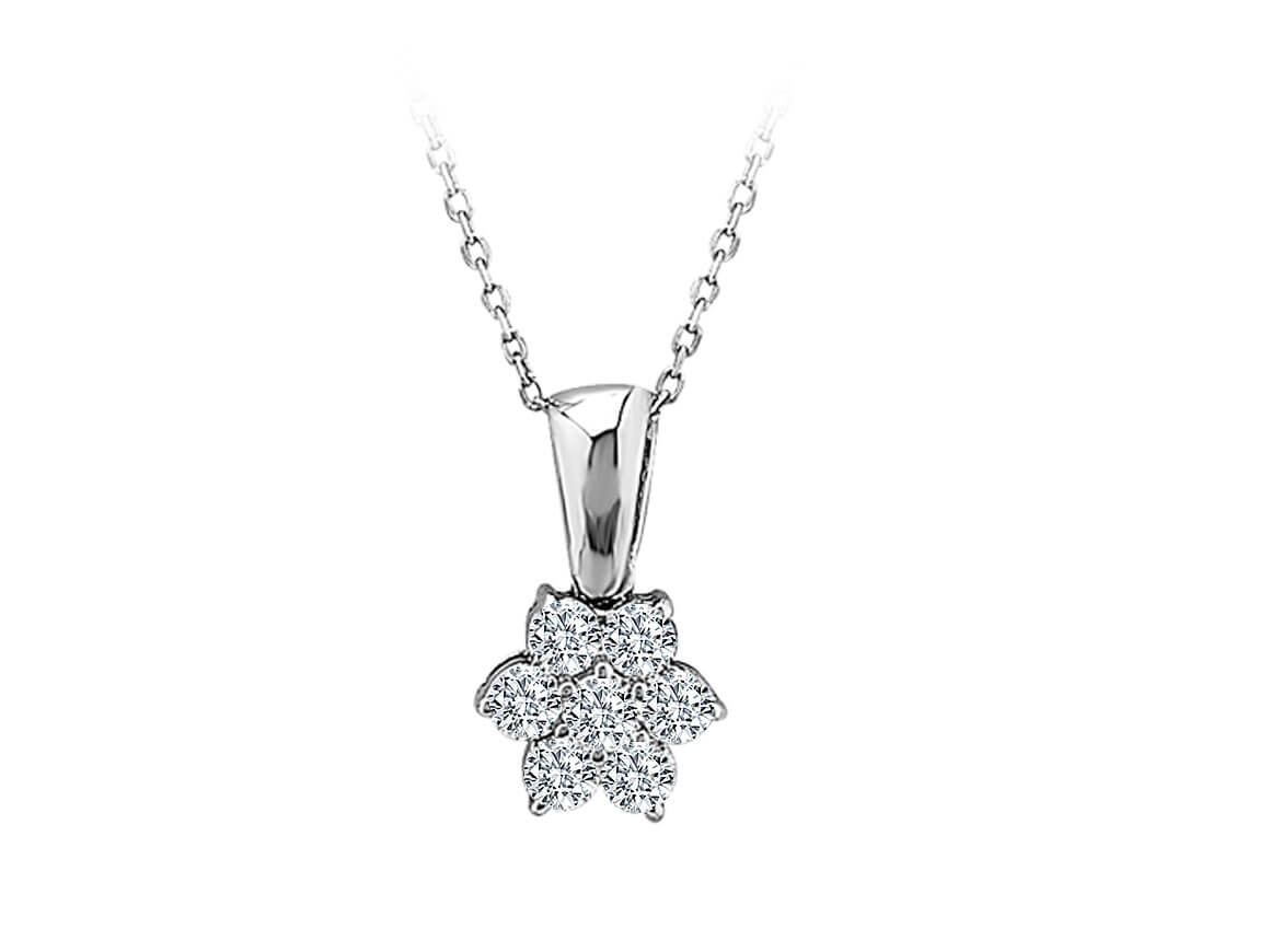 Diamant Gänseblümchen Collier - handgefertigter Diamantschmuck aus Feingold | Sirius Diamant