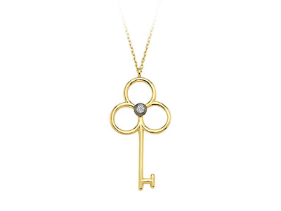 Collier clé en diamant