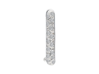 0.08 carat diamond men's hoop earring in 585 14 K white gold