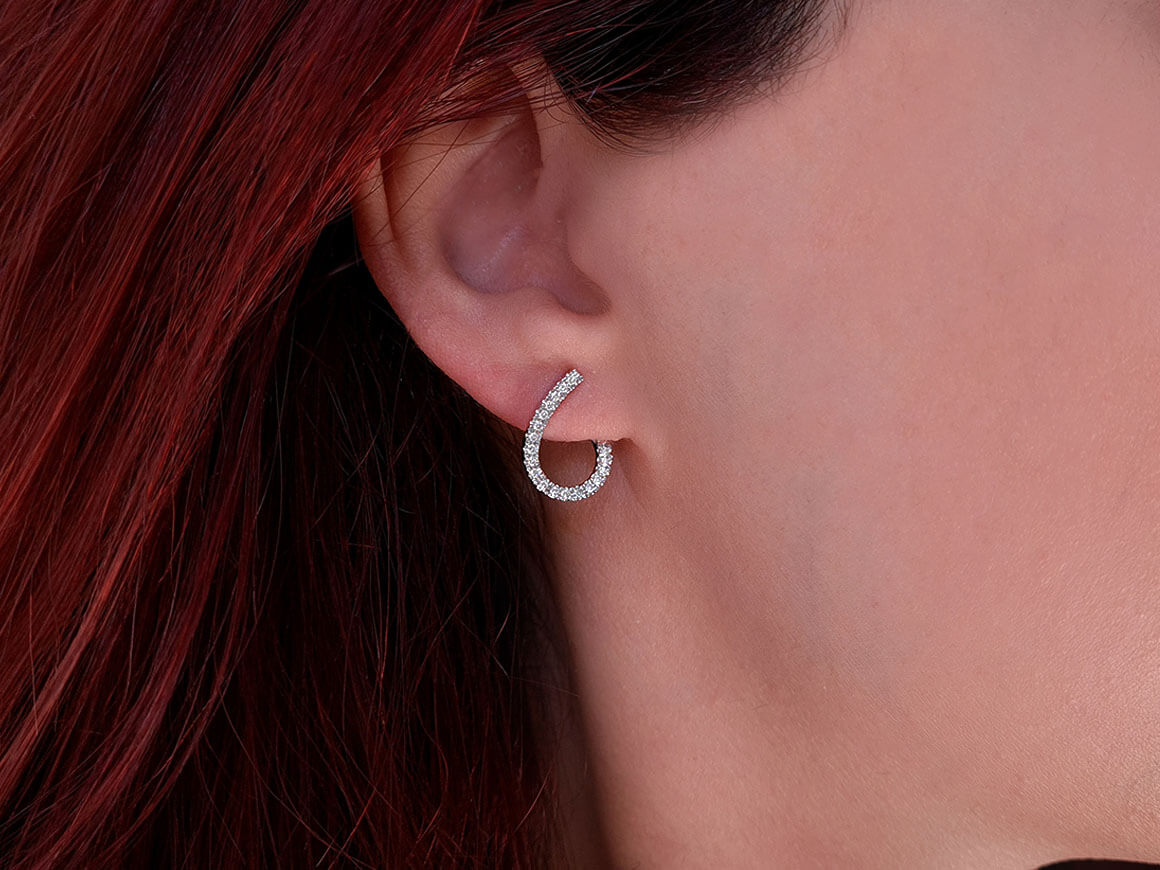 Diamant Creole Ohrringe - handgefertigter Diamantschmuck aus Feingold | Sirius Diamant
