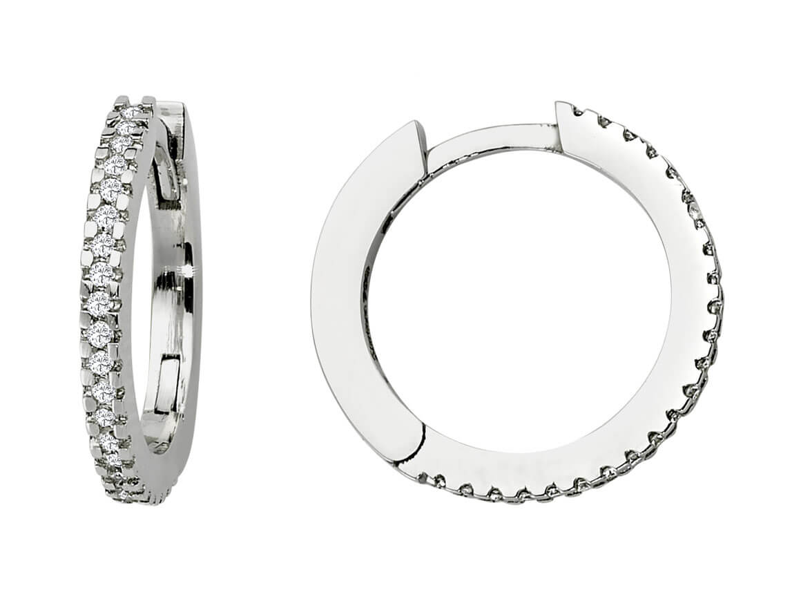 0.18 carat diamond hoop earrings