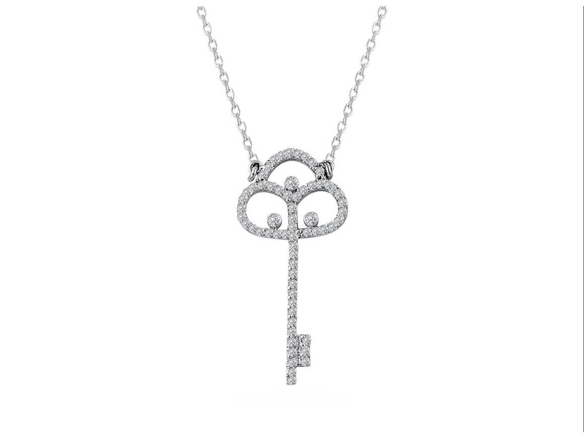 Diamant Wunschschlüssel Collier - handgefertigter Diamantschmuck aus Feingold | Sirius Diamant