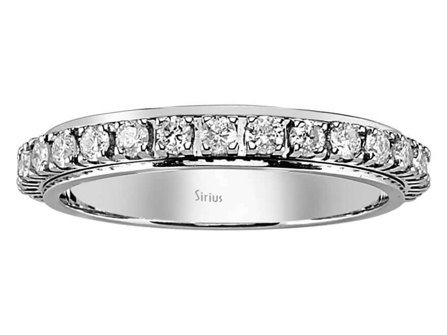 0,93 Karat Diamant rundum Allianz - handgefertigter Diamantschmuck aus Feingold | Sirius Diamant