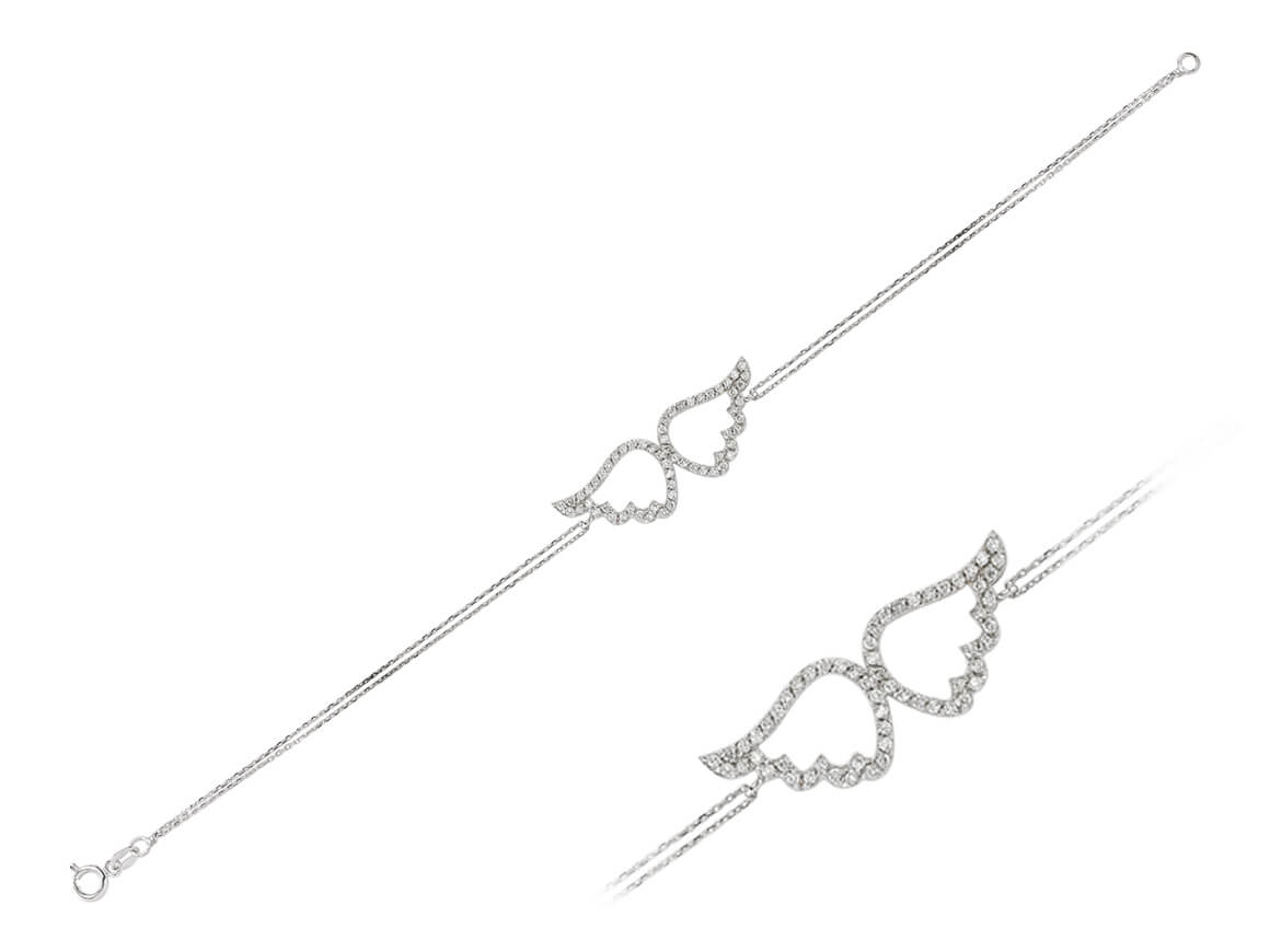 0.49 carat diamond angel wing bracelet