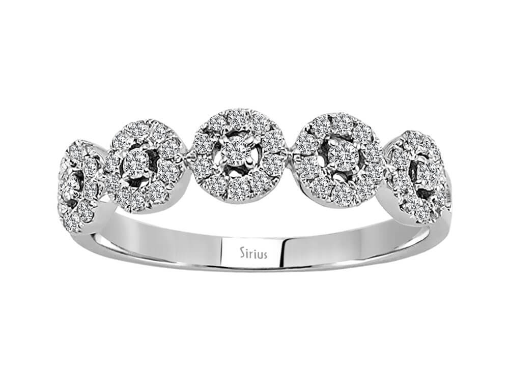 0,34 Karat Diamant Allianz in 14 K Weißgold - handgefertigter Diamantschmuck aus Feingold | Sirius Diamant