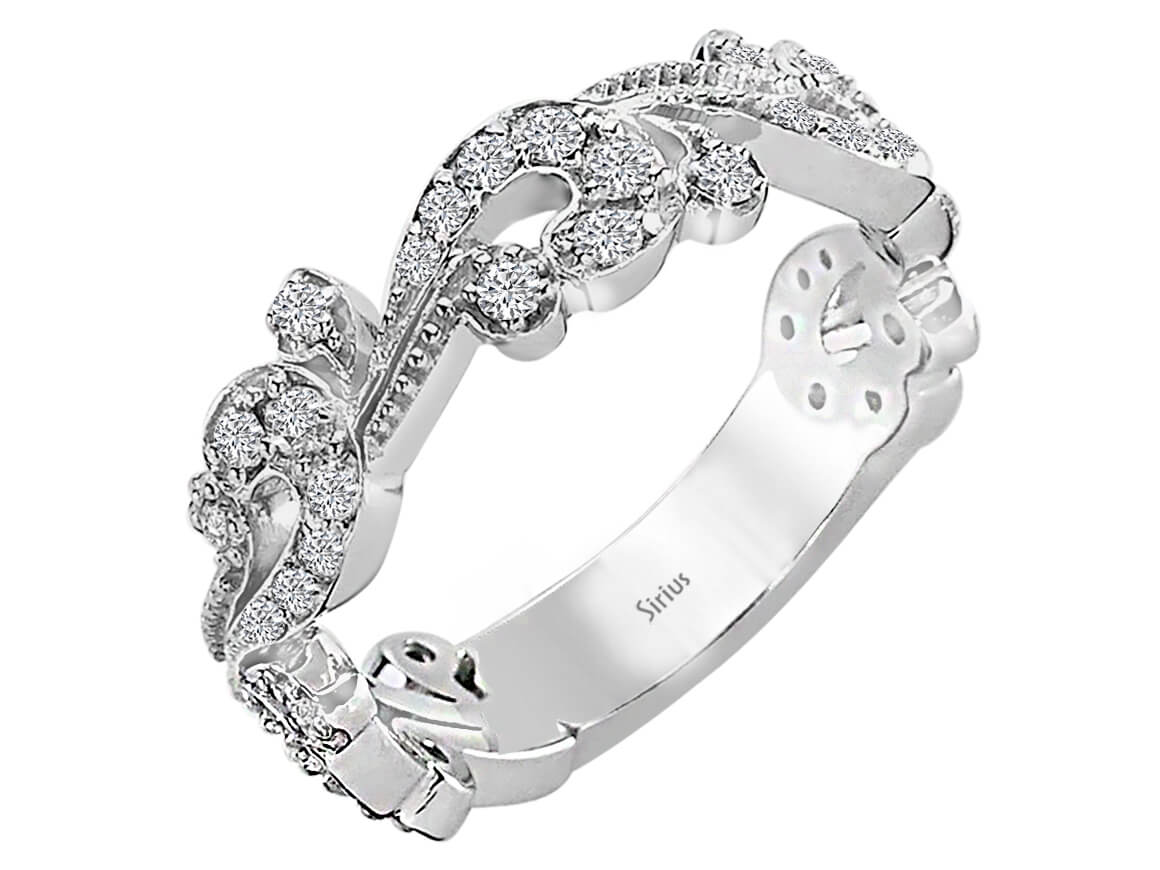 0.70 carat diamond design ring in 750 18 carat white gold
