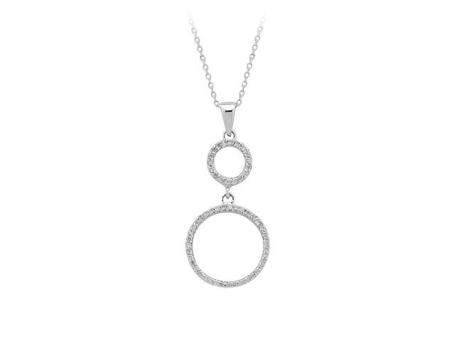 0,22 Karat Diamant Kreise Collier - handgefertigter Diamantschmuck aus Feingold | Sirius Diamant