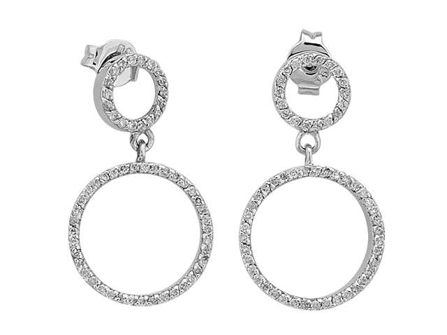 0,47 Karat Diamant Kreis Ohrhänger - handgefertigter Diamantschmuck aus Feingold | Sirius Diamant
