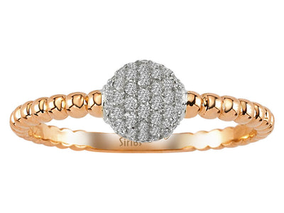 Bague demi-monde en or jaune et blanc 14 carats avec diamant de 0,19 carat