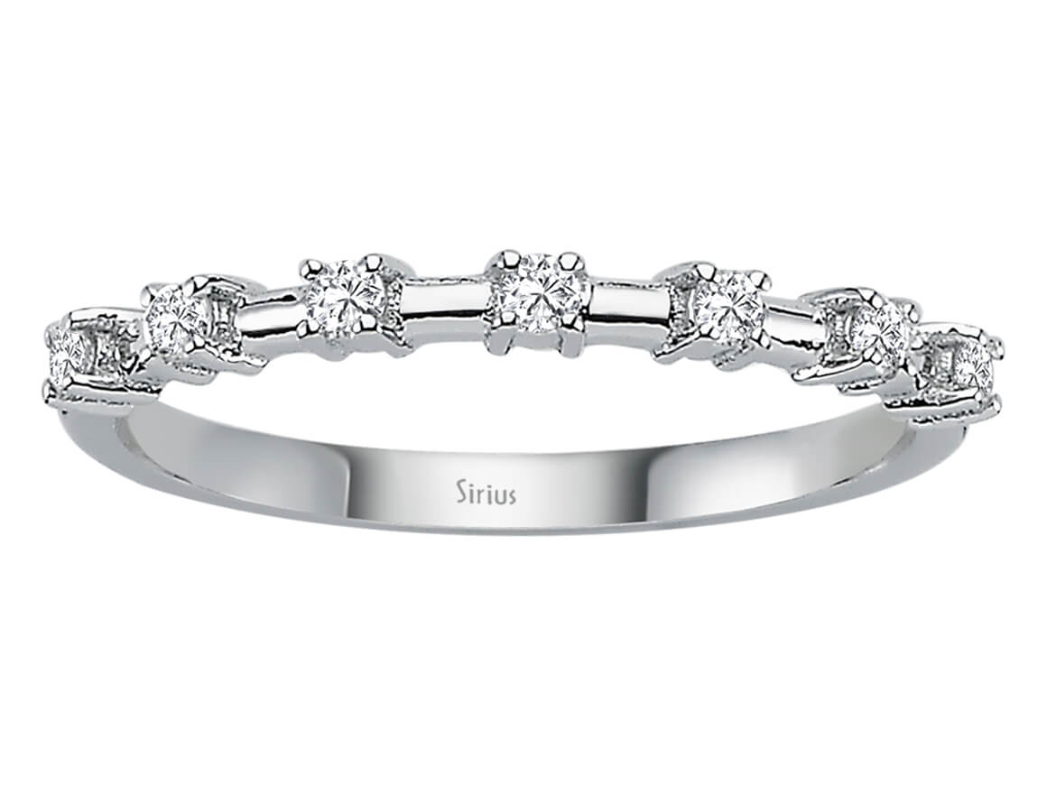 Diamant halbrund Allianz - handgefertigter Diamantschmuck aus Feingold | Sirius Diamant