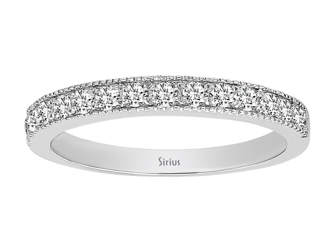 Alliance demi-ronde en diamant de 0,46 carat