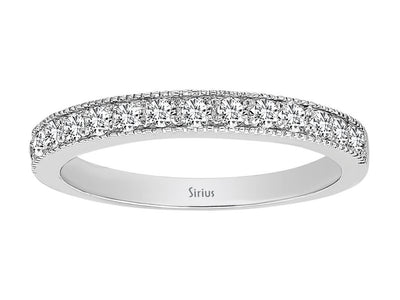 Alliance demi-ronde en diamant de 0,46 carat