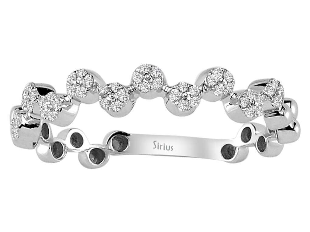 0,14 Karat Diamant halbrund Allianz - handgefertigter Diamantschmuck aus Feingold | Sirius Diamant