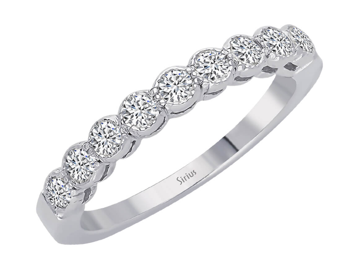 0,58 Karat Diamant Halbrund Allianz - handgefertigter Diamantschmuck aus Feingold | Sirius Diamant