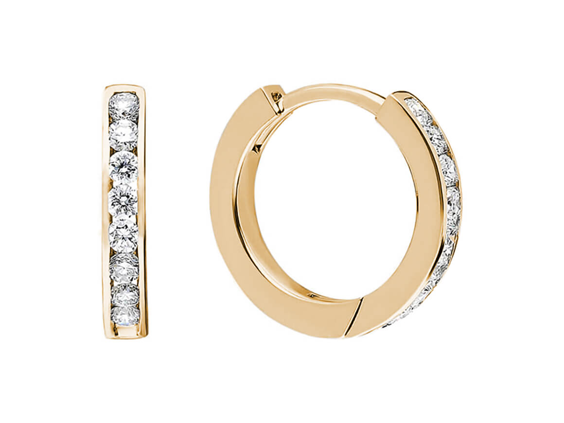0,30 Gesamtkarat Diamant Creolen in 333 er 8 K Gelbgold - handgefertigter Diamantschmuck aus Feingold | Sirius Diamant