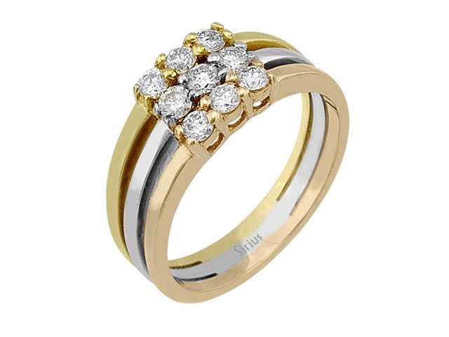 Diamant Dreiteiliger Tria Aliianz – handgefertigter Diamantschmuck aus Feingold | Sirius Diamant