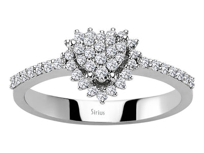 Diamond heart entourage women's ring
