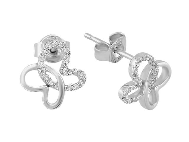 0.14 carat diamond butterfly earrings in 333 8K white gold