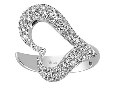0.66 carat diamond Valentine's heart ring in 14 K white gold