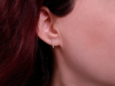 0.09 carat diamond hoop earrings