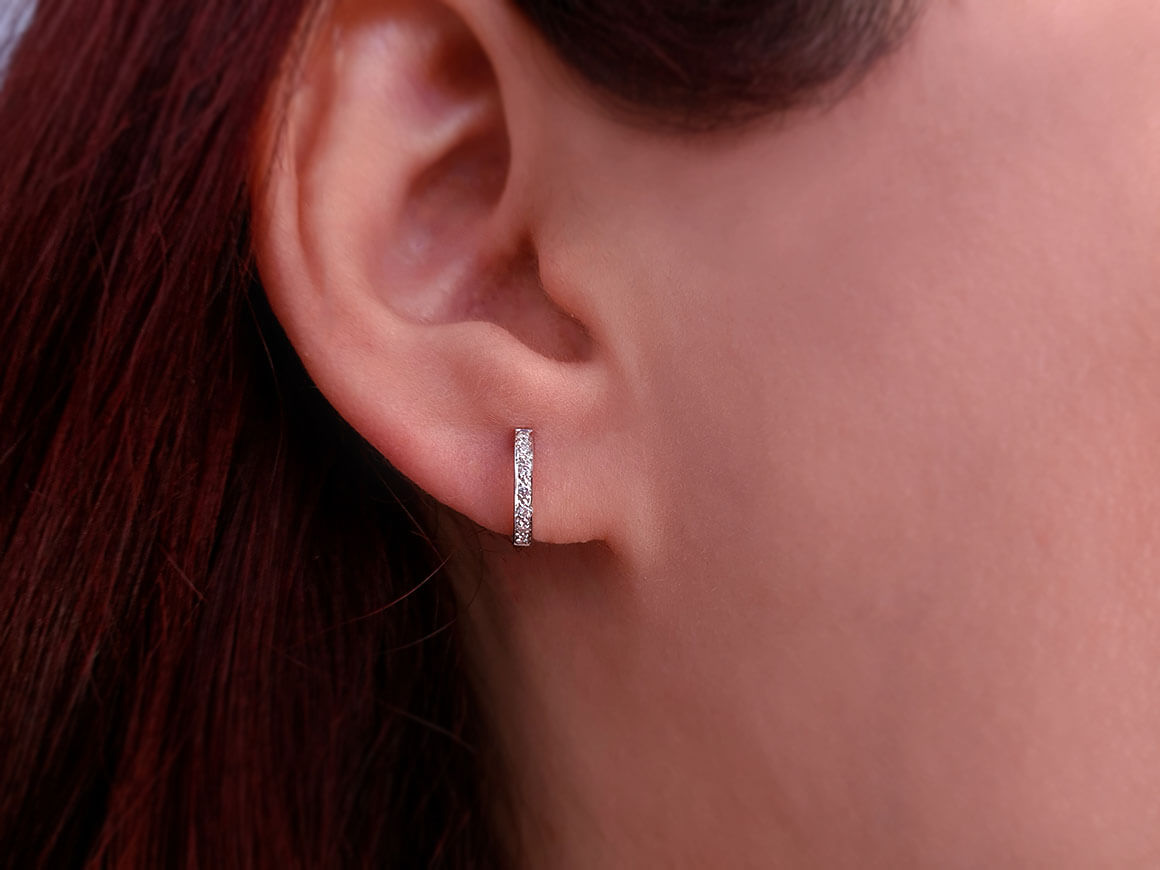 Diamant Creole Ohrringe - handgefertigter Diamantschmuck aus Feingold | Sirius Diamant