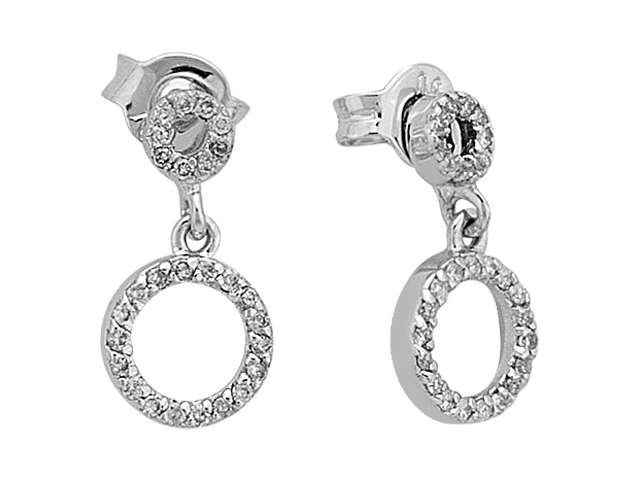 Diamant Kreis Ohrhänger - handgefertigter Diamantschmuck aus Feingold | Sirius Diamant