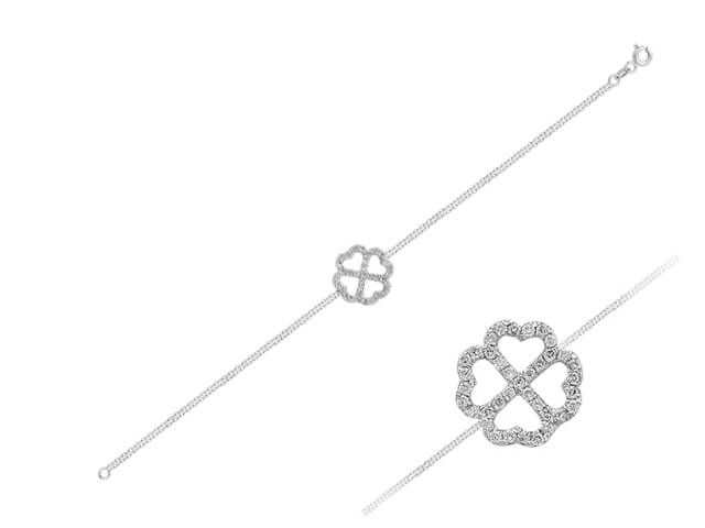 Diamant Kleeblatt Armband - handgefertigter Diamantschmuck aus Feingold | Sirius Diamant